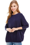 Dolman Sleeve Top with Elastic Hem