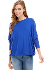 Dolman Sleeve Top with Elastic Hem