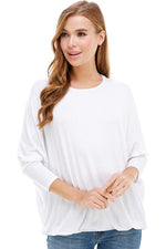 Dolman Sleeve Top with Elastic Hem