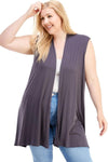 Sleeveless Cardigan Plus Size