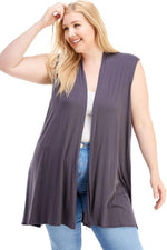 Sleeveless Cardigan Plus Size