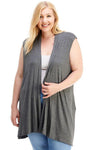 Sleeveless Cardigan Plus Size