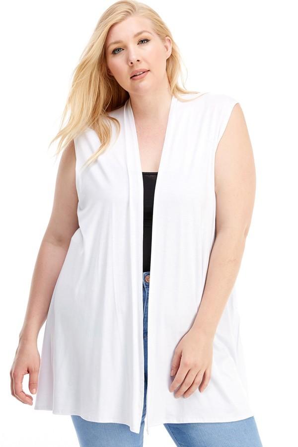 Sleeveless Cardigan Plus Size