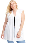 Sleeveless Cardigan Plus Size