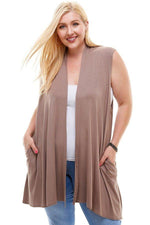 Sleeveless Cardigan Plus Size