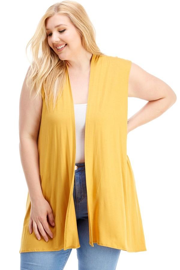 Sleeveless Cardigan Plus Size