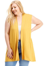 Sleeveless Cardigan Plus Size