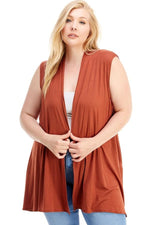 Sleeveless Cardigan Plus Size