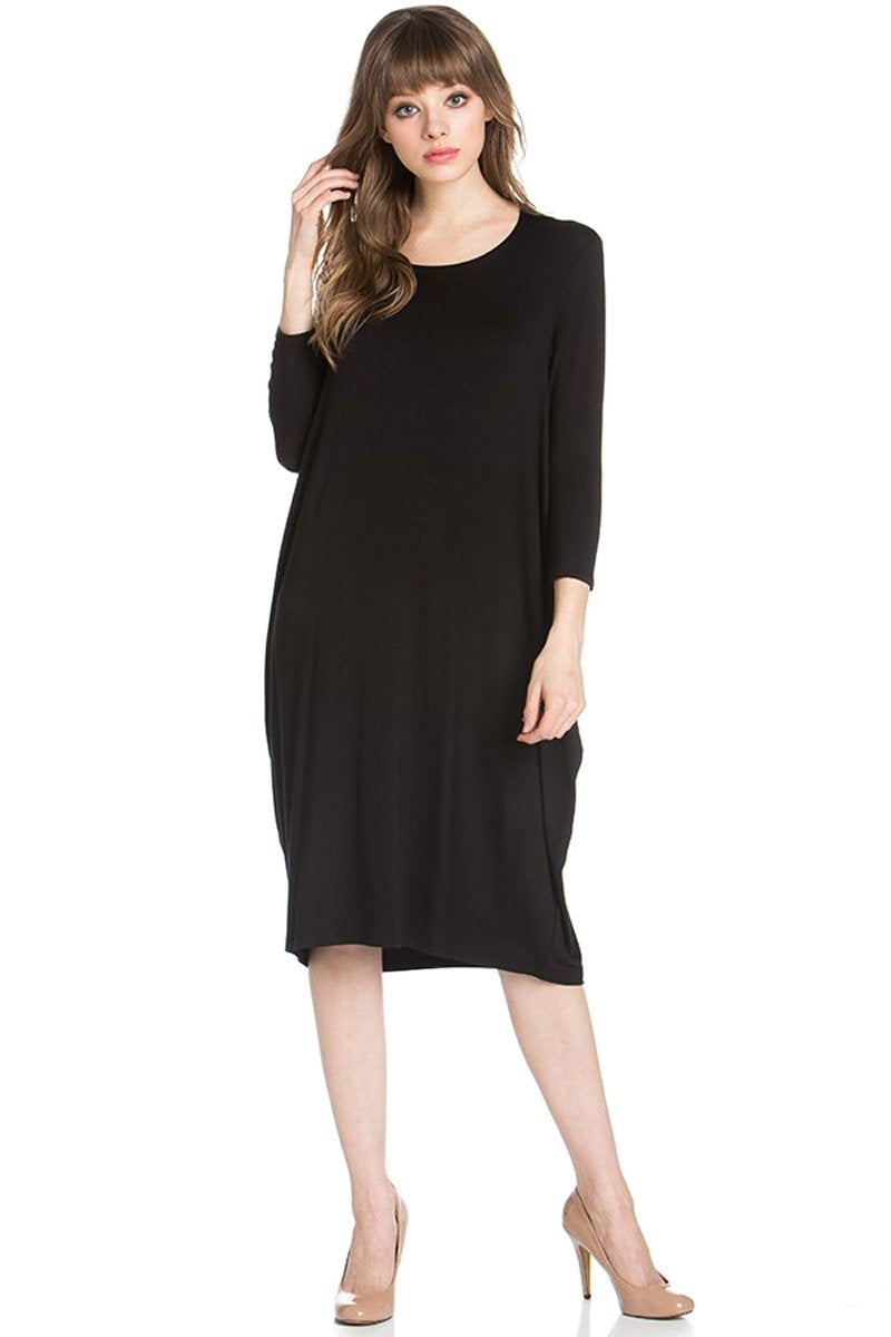 Side Drape Midi Dress