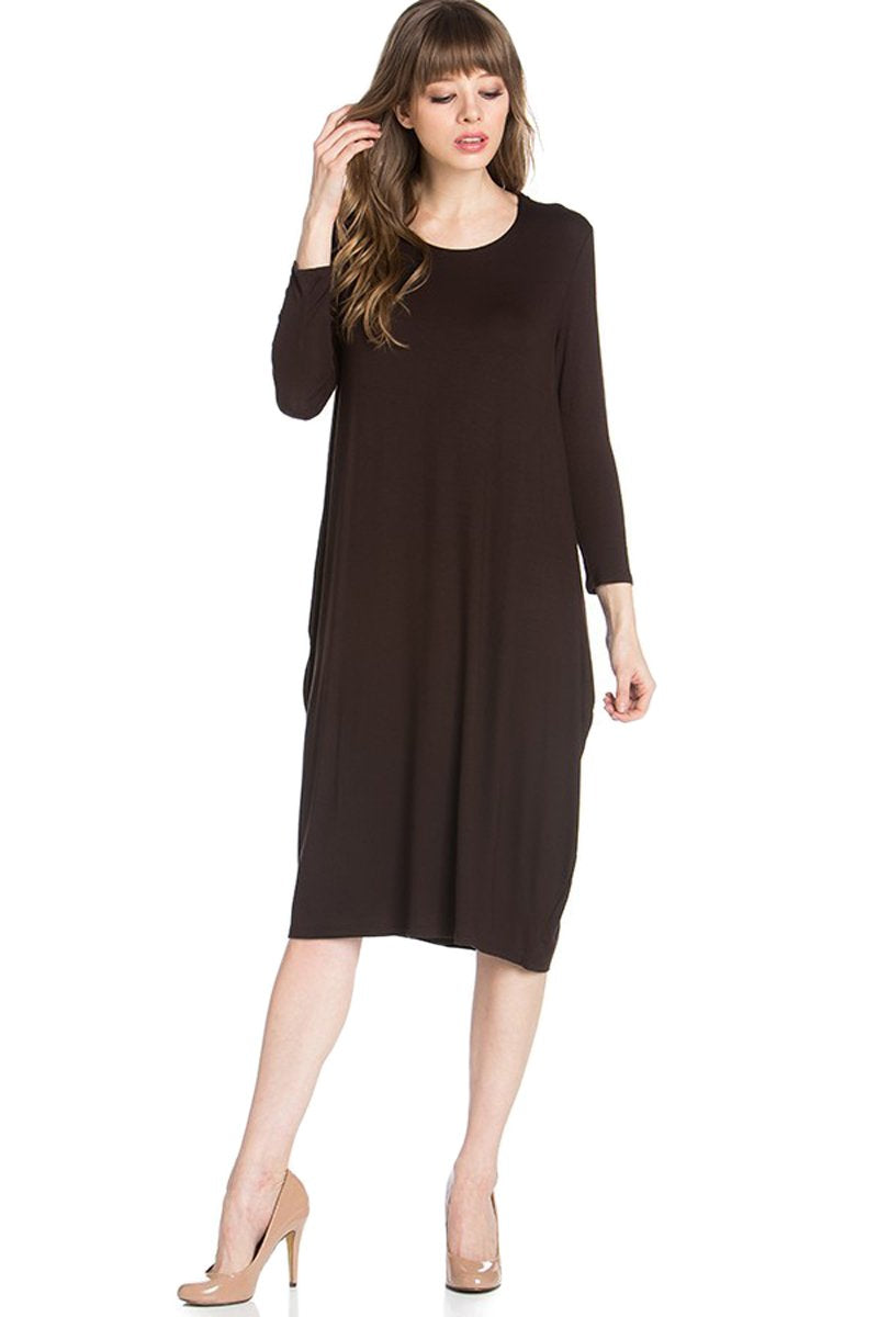 Side Drape Midi Dress