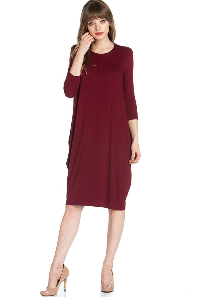 Side Drape Midi Dress