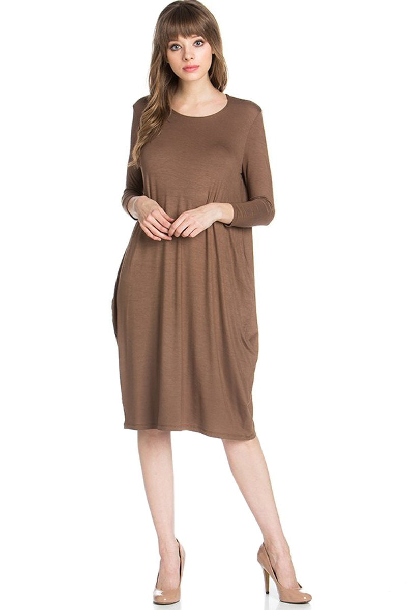 Side Drape Midi Dress