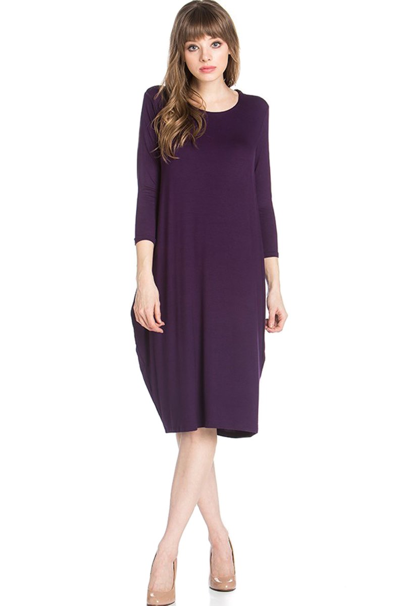 Side Drape Midi Dress