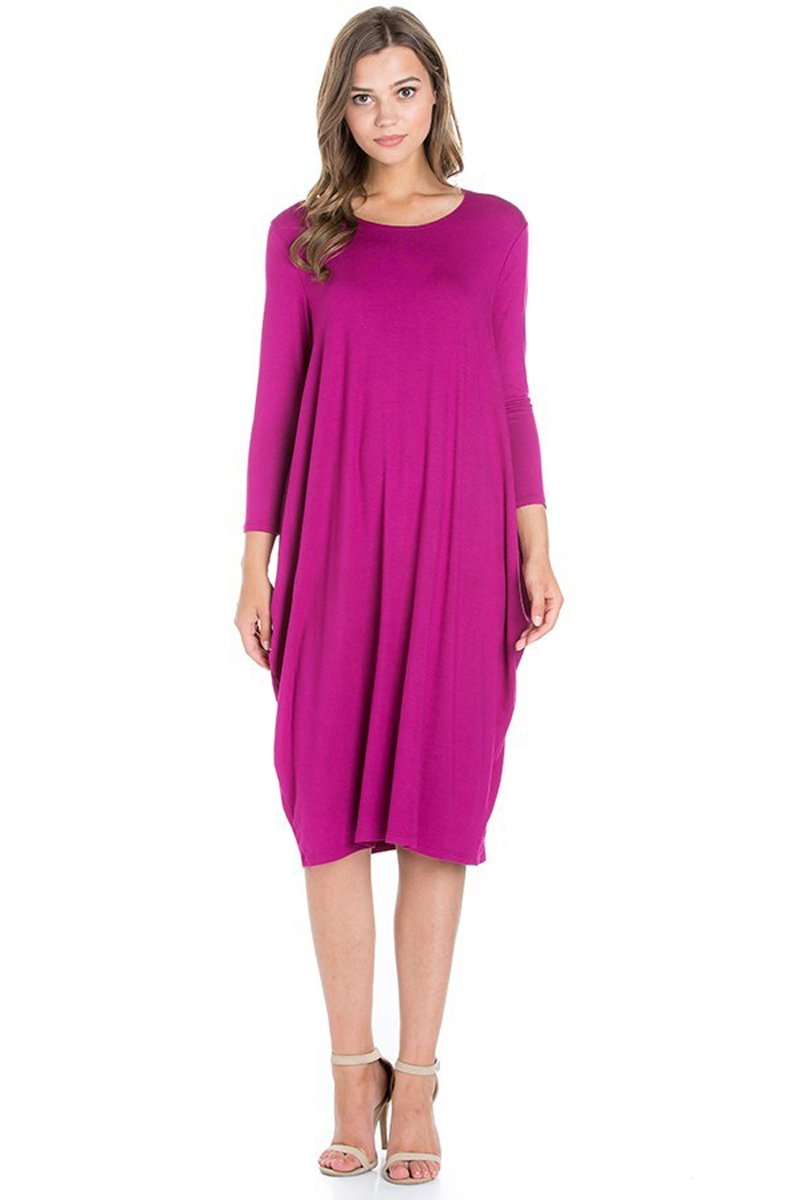 Side Drape Midi Dress