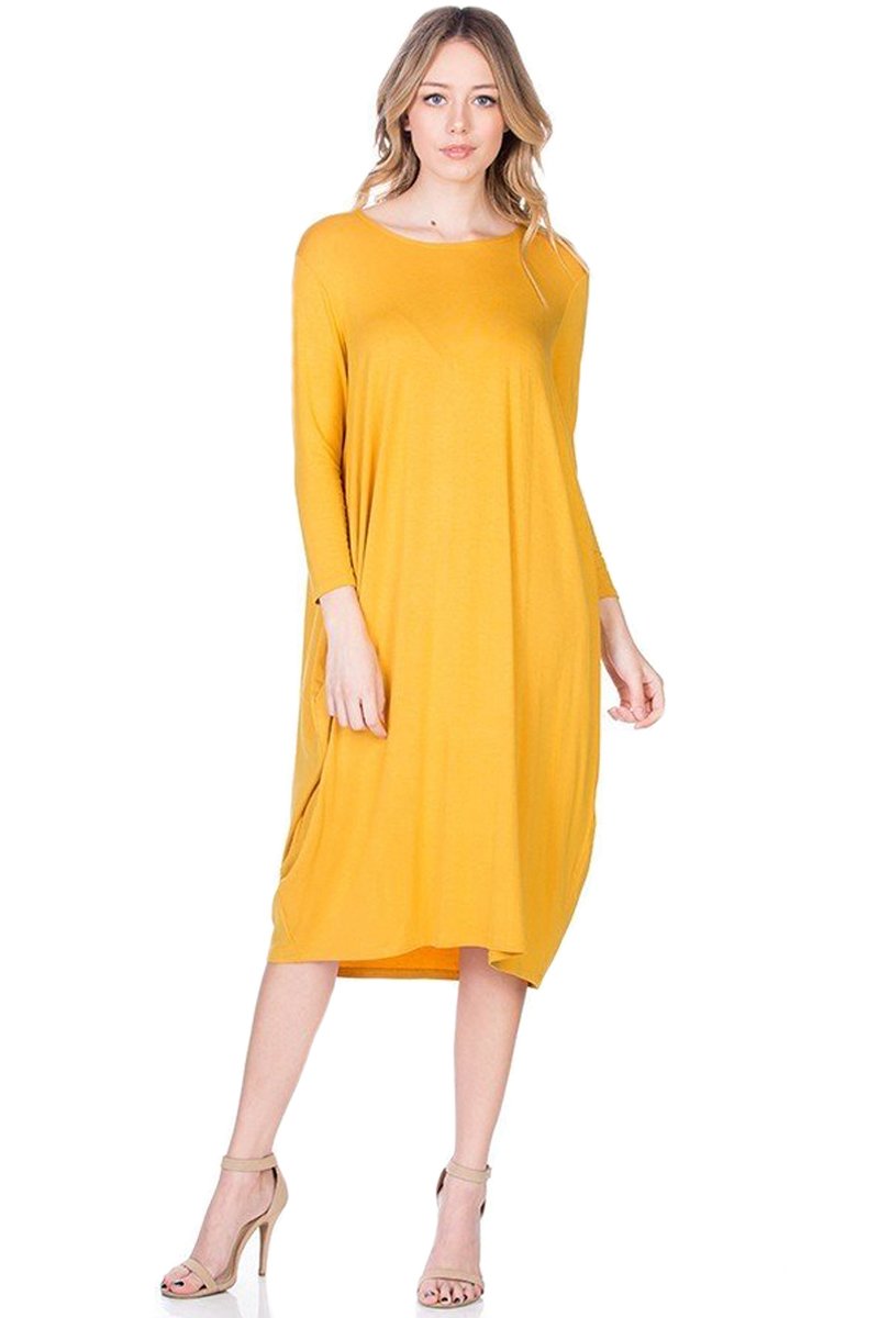 Side Drape Midi Dress