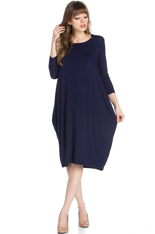 Side Drape Midi Dress