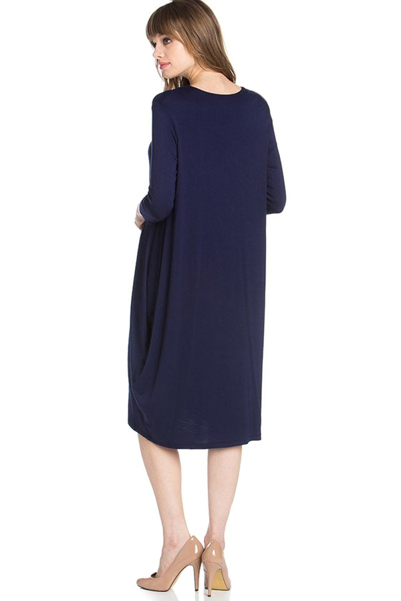 Side Drape Midi Dress