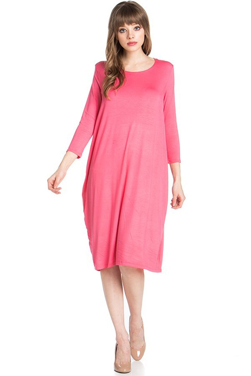 Side Drape Midi Dress