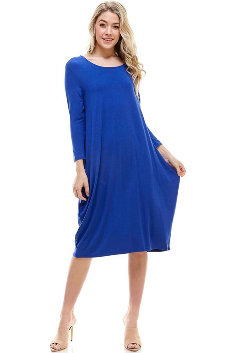 Side Drape Midi Dress