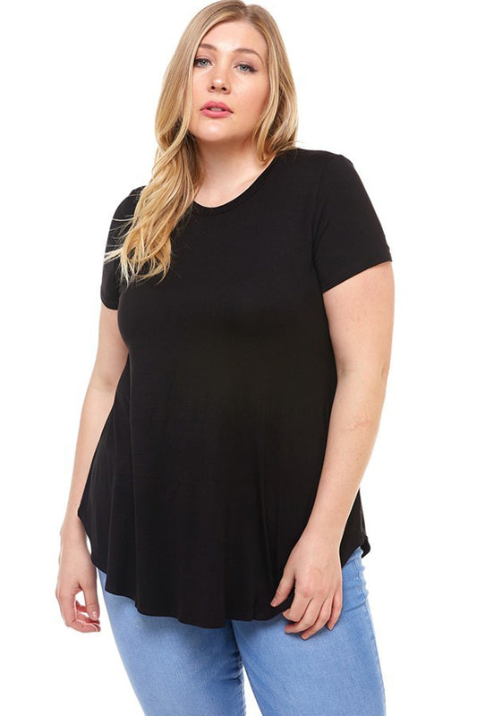 Short Sleeve Jersey Top Plus Size