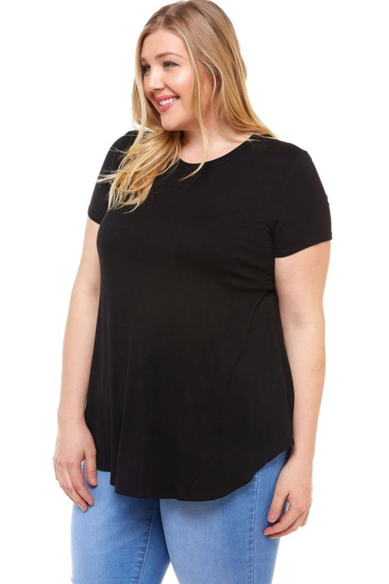 Short Sleeve Jersey Top Plus Size