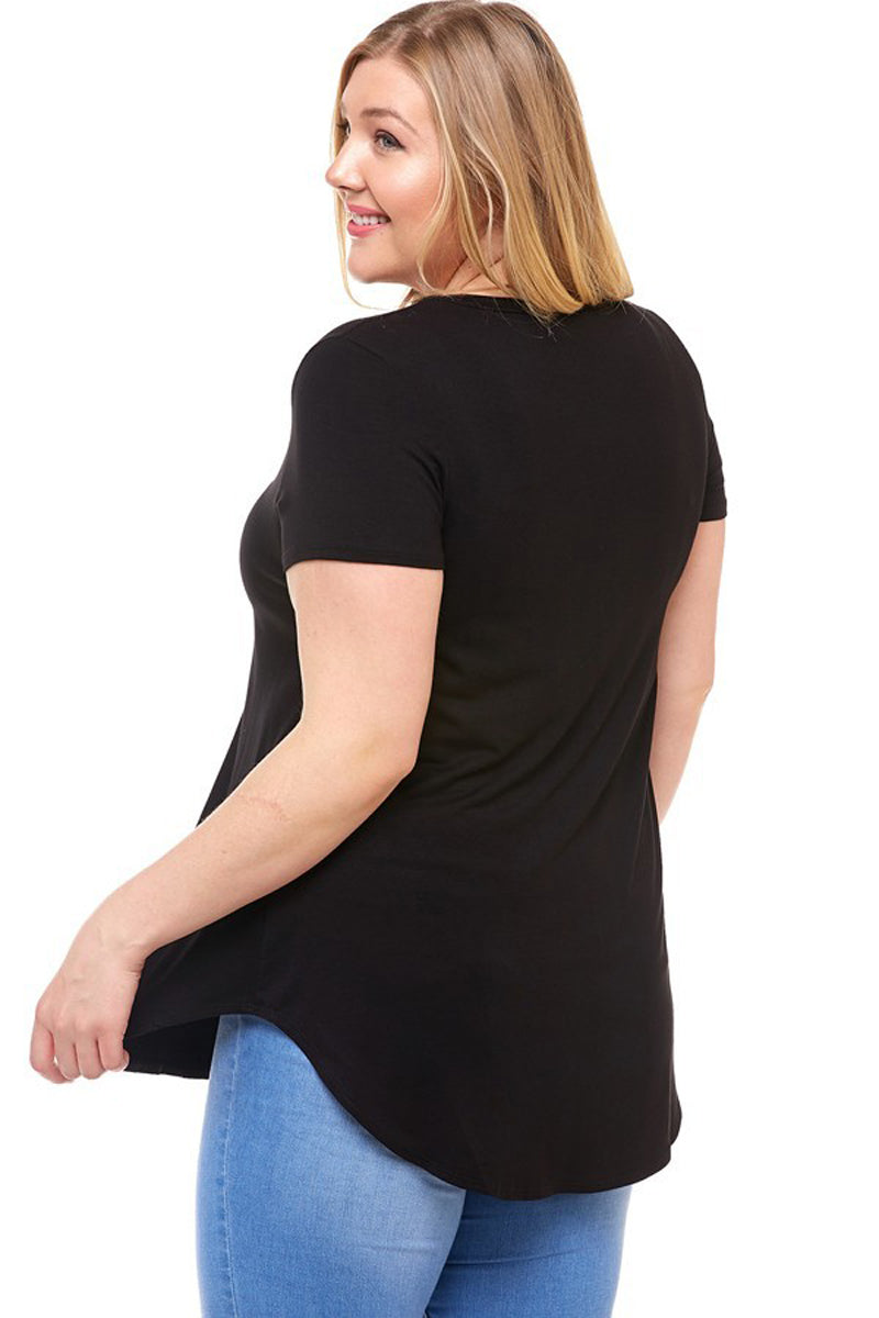 Short Sleeve Jersey Top Plus Size