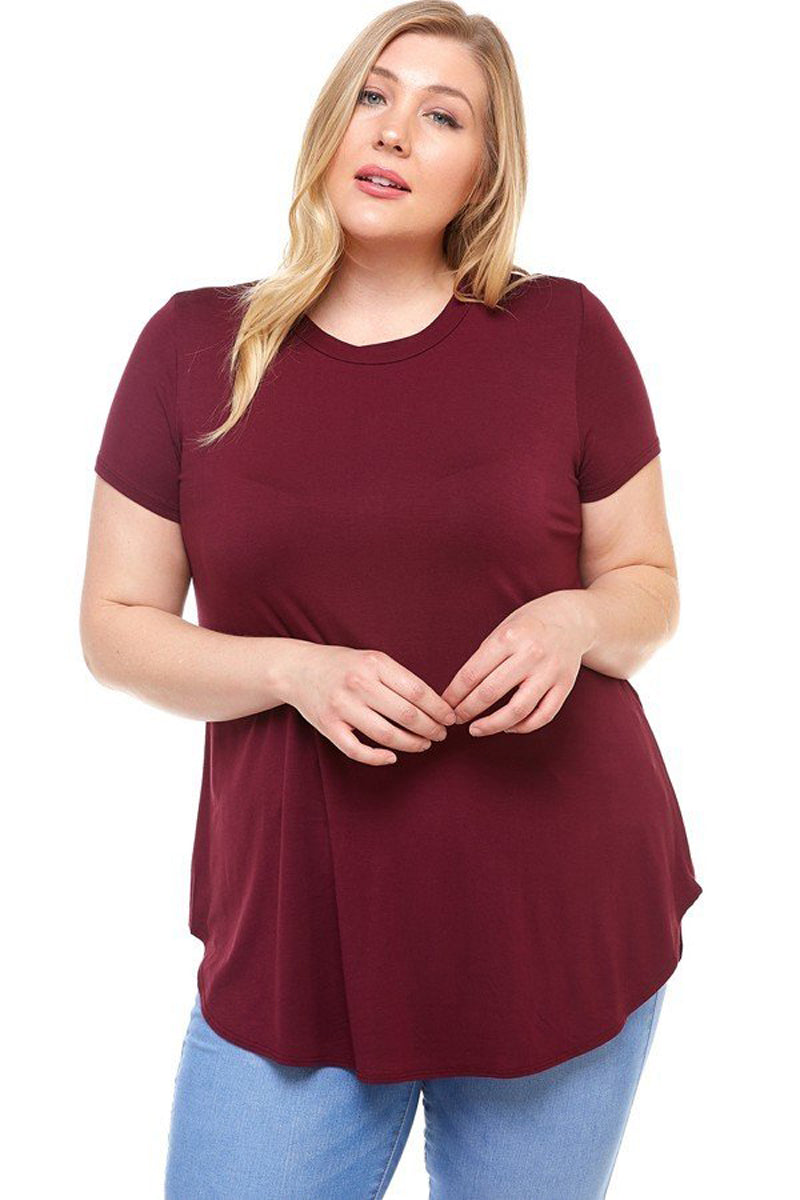 Short Sleeve Jersey Top Plus Size