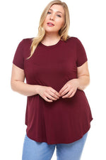 Short Sleeve Jersey Top Plus Size