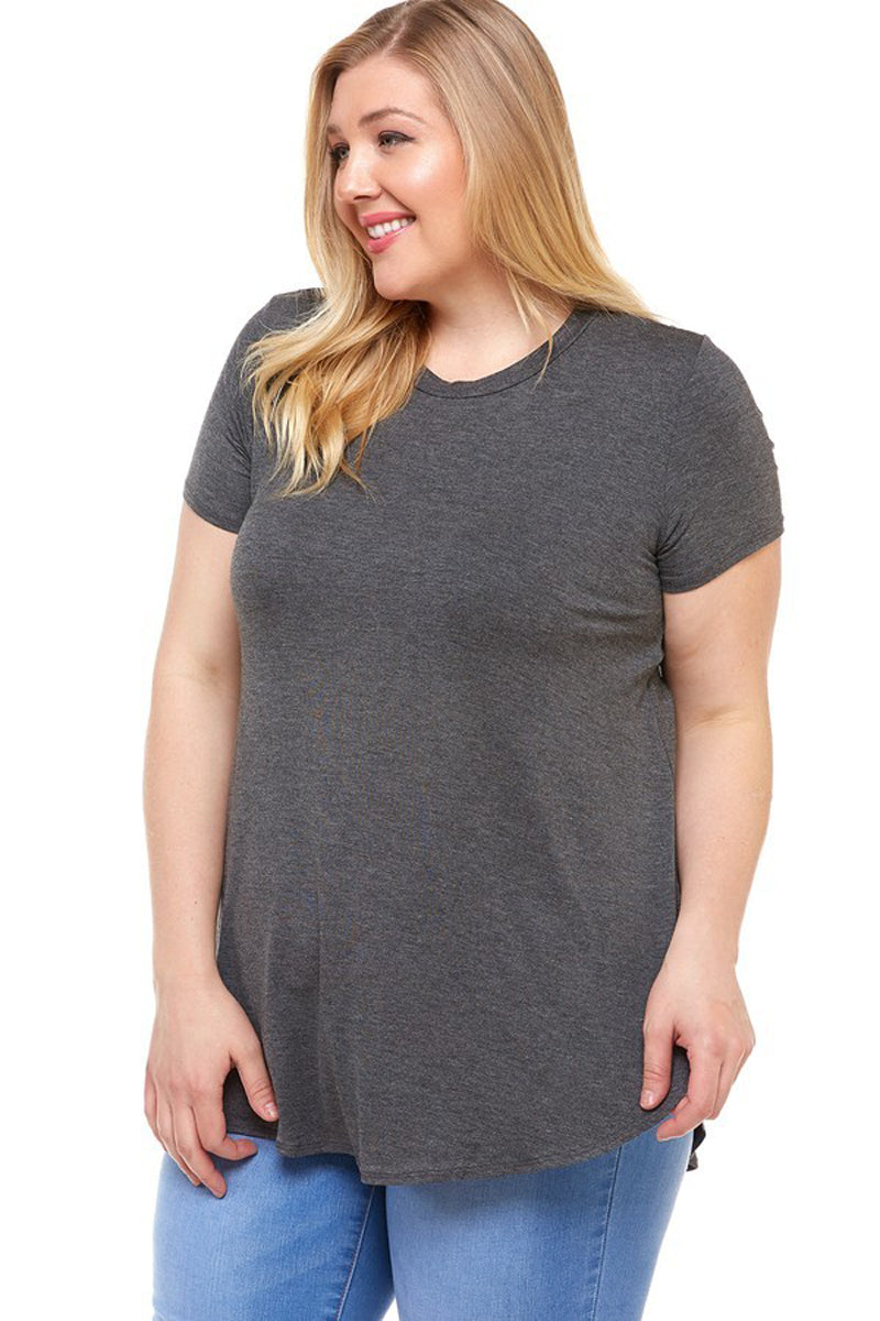 Short Sleeve Jersey Top Plus Size