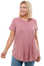 Short Sleeve Jersey Top Plus Size