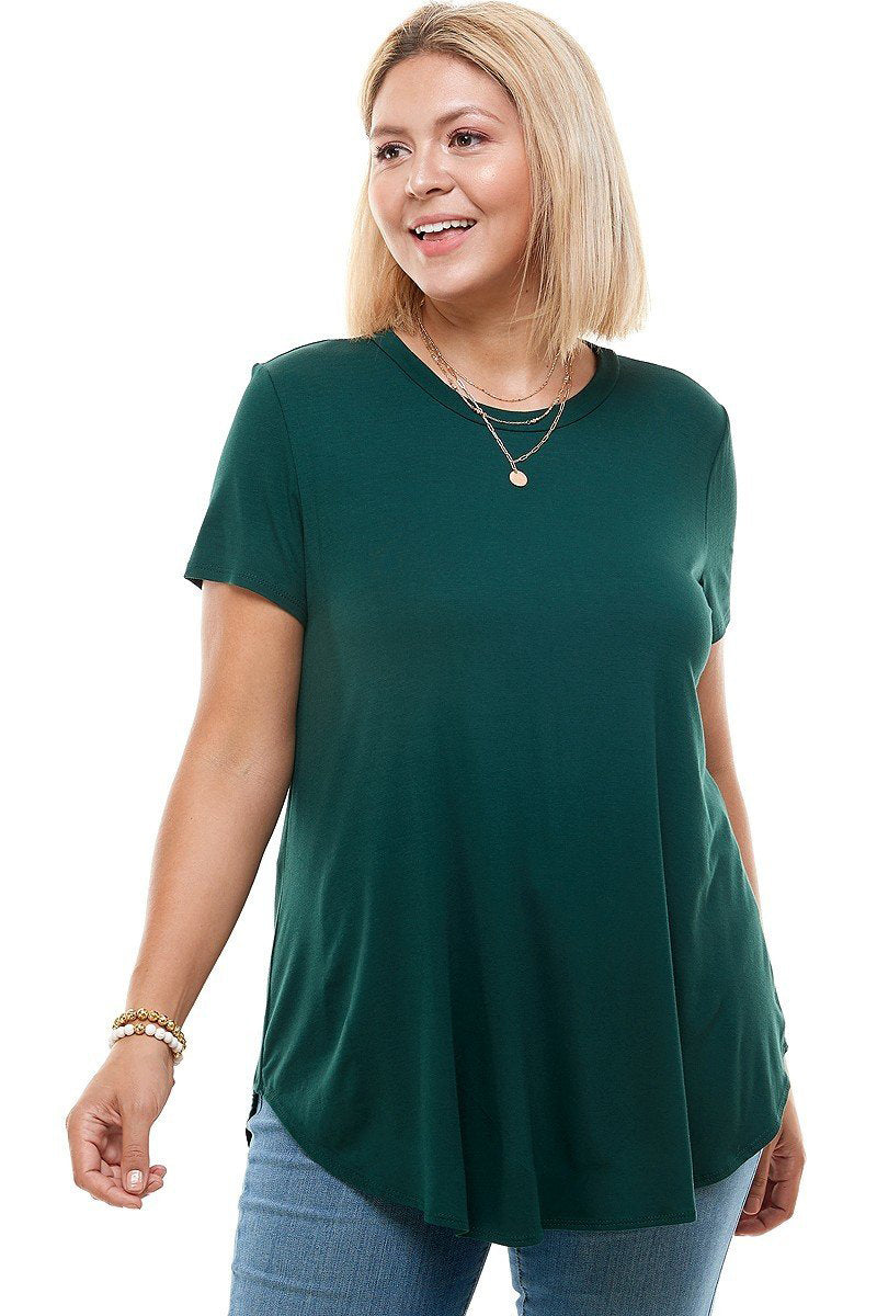 Short Sleeve Jersey Top Plus Size