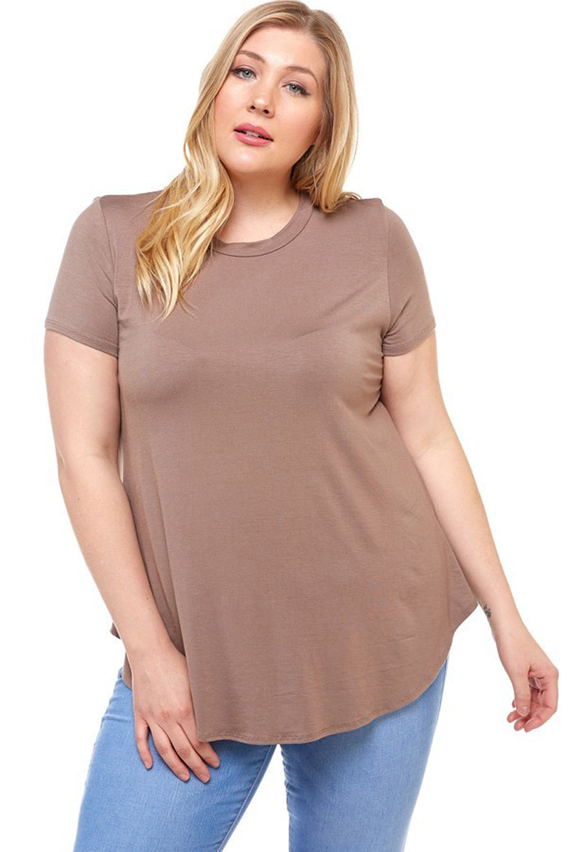 Short Sleeve Jersey Top Plus Size
