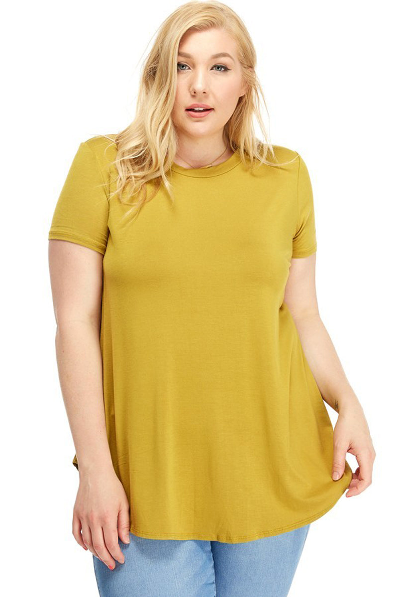 Short Sleeve Jersey Top Plus Size