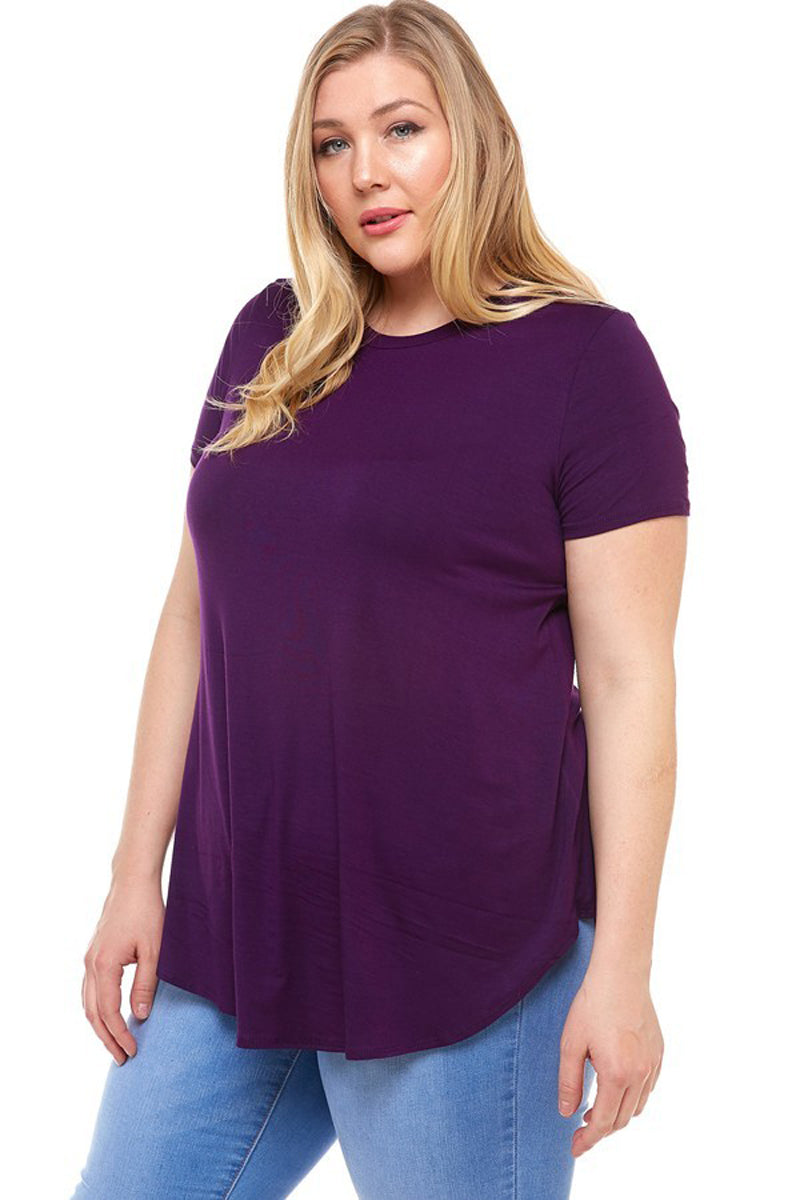 Short Sleeve Jersey Top Plus Size