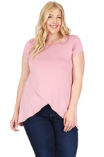 Short Sleeve Tulip Hem Top Plus Size