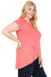 Short Sleeve Tulip Hem Top Plus Size