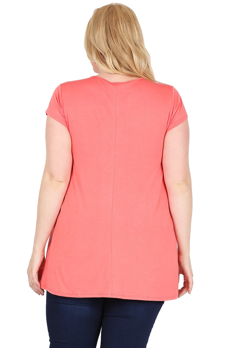 Short Sleeve Tulip Hem Top Plus Size