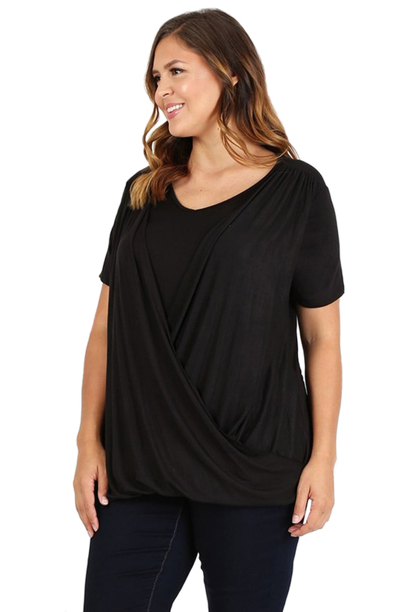 Front Drape Top Plus Size