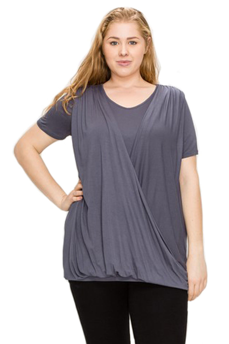 Front Drape Top Plus Size