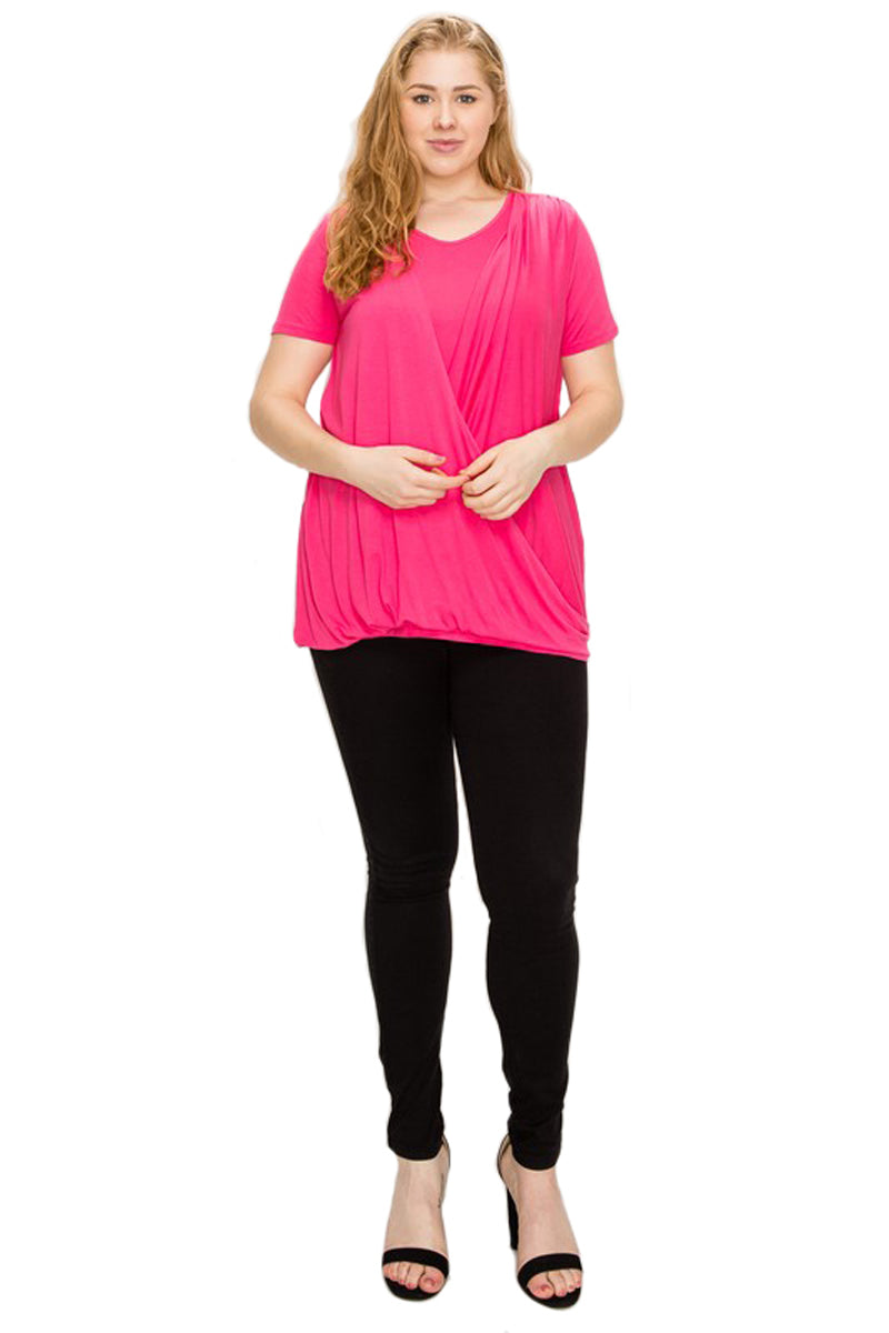 Front Drape Top Plus Size