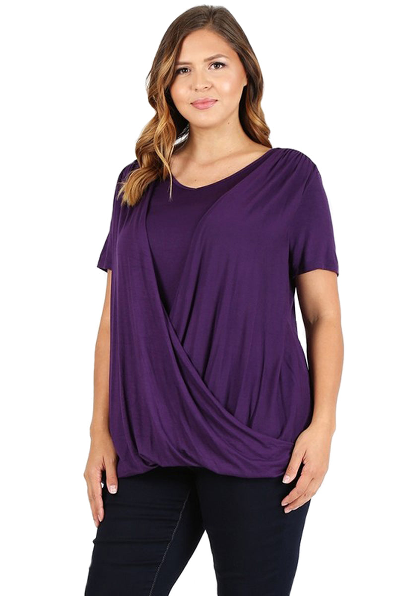 Front Drape Top Plus Size