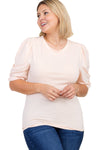 Ruched Sleeve Top Plus Size