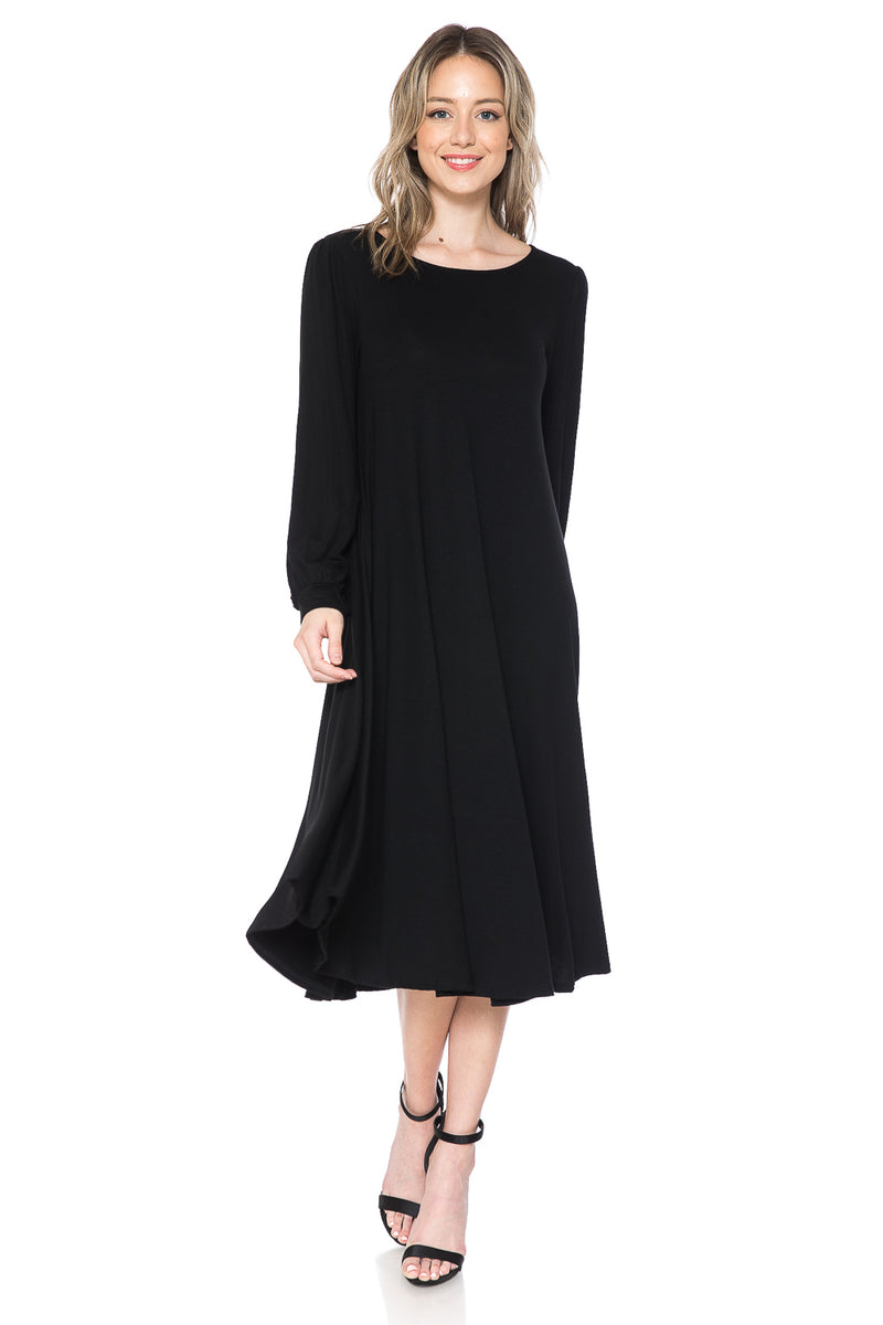 Bishop Sleeve Midi Dress