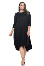 Asymmetric Hem Midi Dress Plus Size