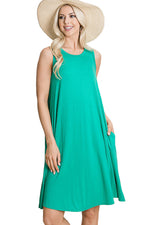 Sleeveless Swing Dress with Pockets