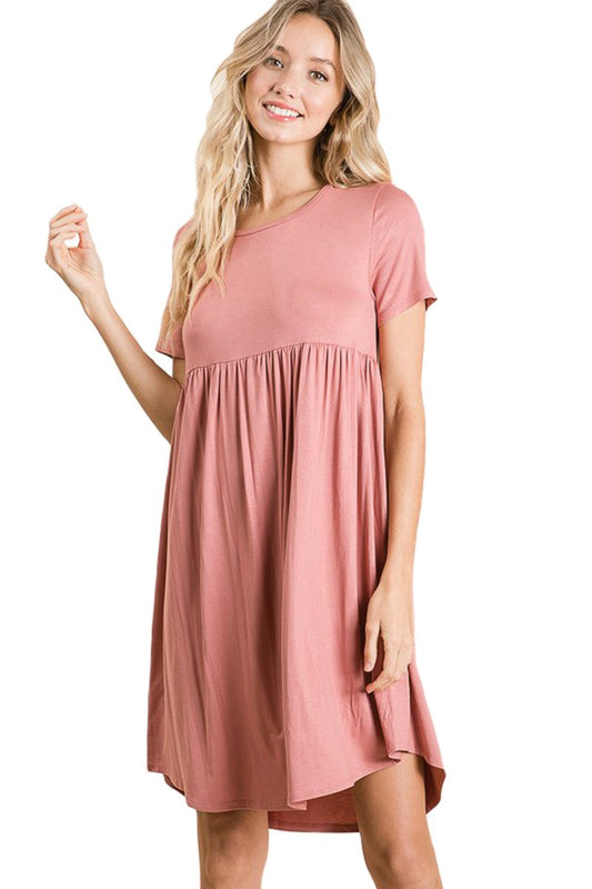 Short Sleeve Babydoll Dress