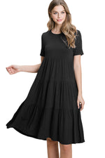 Tiered Short Sleeve Dress