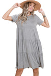Tiered Short Sleeve Dress