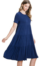 Tiered Short Sleeve Dress