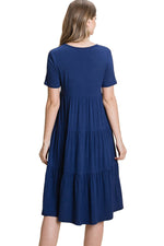 Tiered Short Sleeve Dress